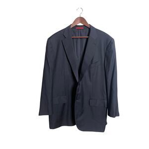 Isaia Napoli Aquaspider 160's 100% Wool Jacket Sport Coat Black Mens 58R